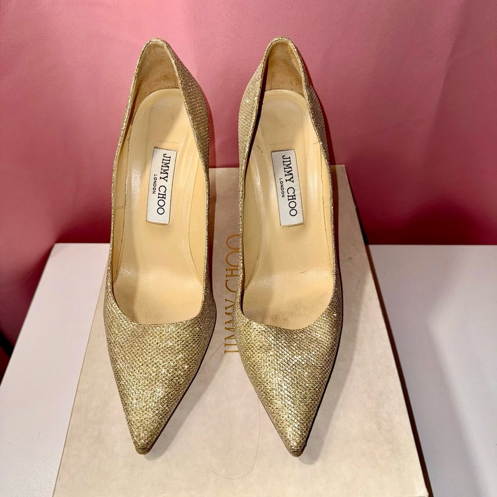 Jimmy Choo Abel Gold Heels